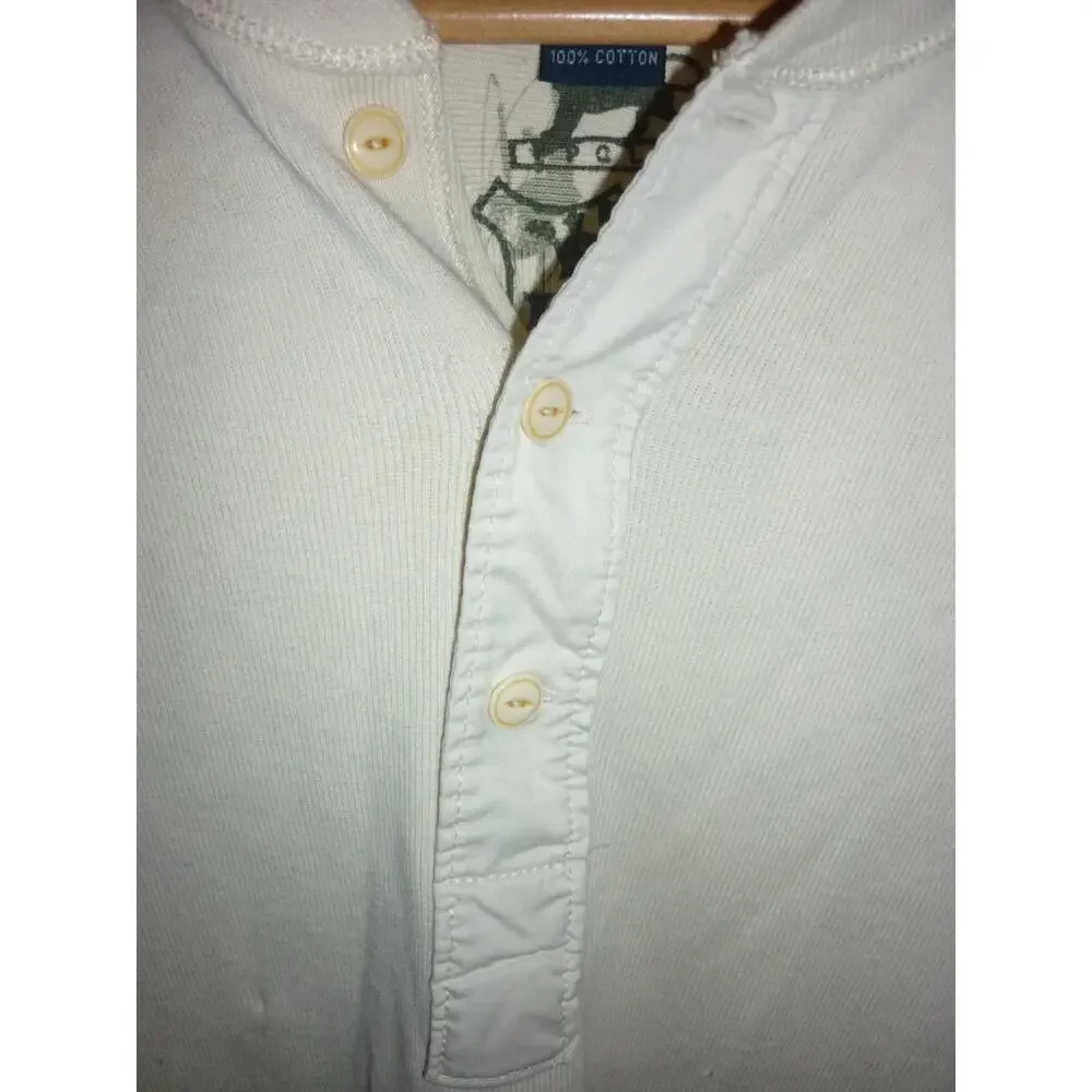 Vintage Polo Ralph Lauren Men’s R64 836 Tee Henley Ribbing Y2K Shirt Large L - Picture 6 of 9